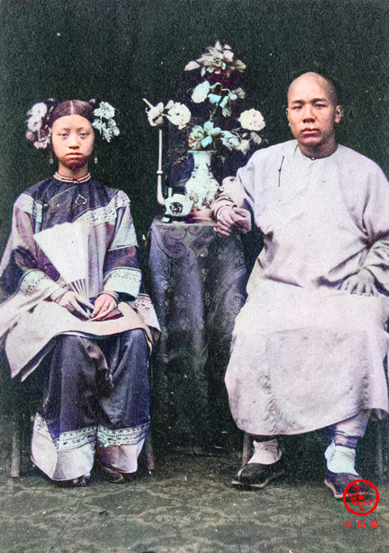 晚清彩色老照片:男子"头悬梁"苦读备考科举,青楼女子个个漂亮-腾讯