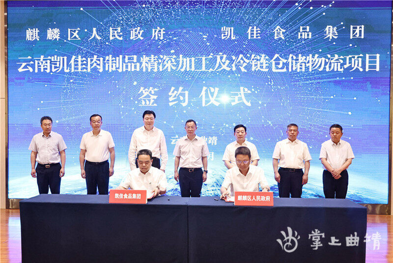 麒麟区与凯佳食品集团,伟光汇通集团举行项目签约仪式 李石松李先祥见