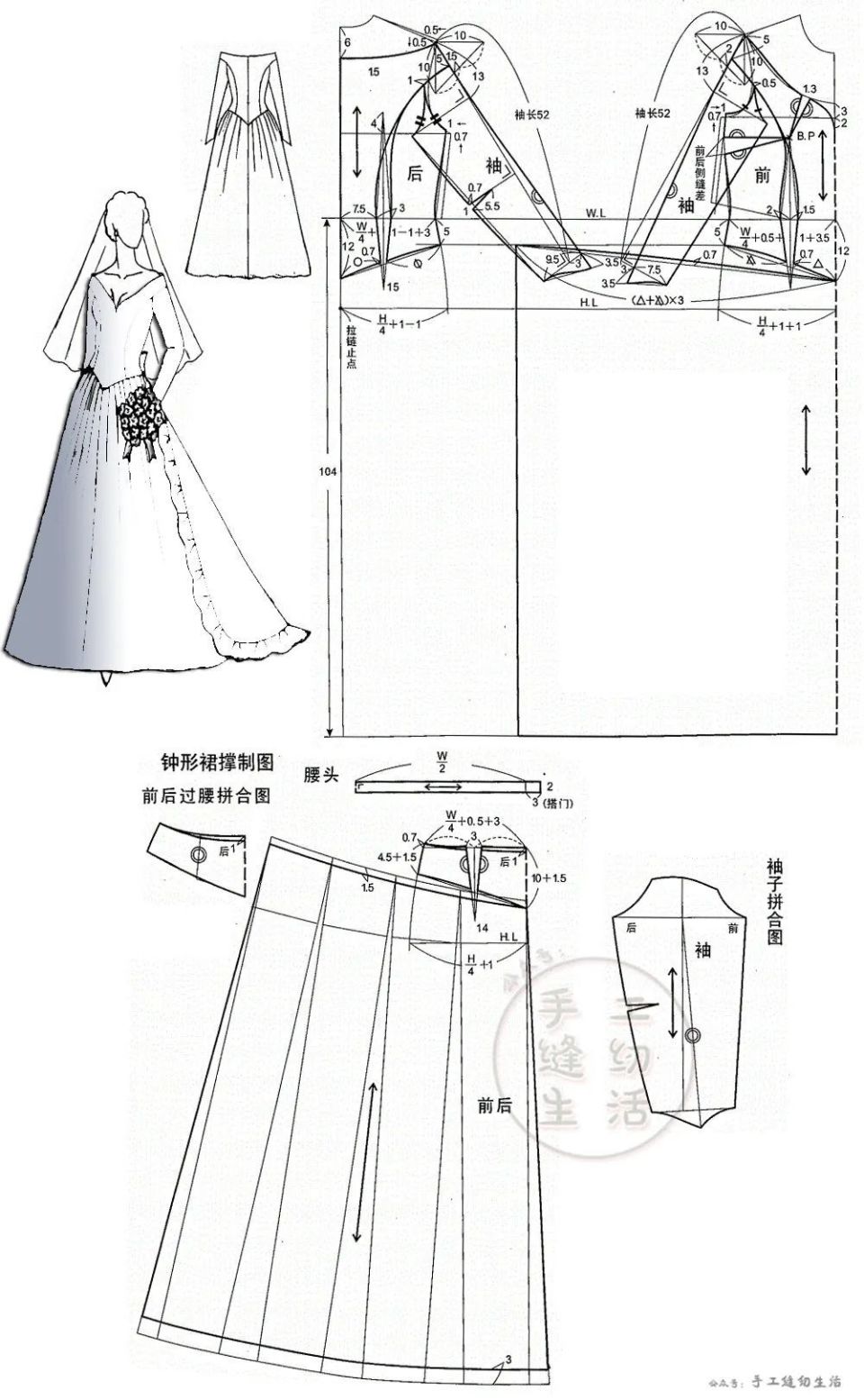 结构纸样裁剪图 