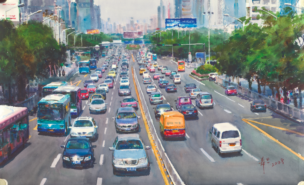 看展丨"陈希旦水彩画展"启幕,用水彩描绘城市之美