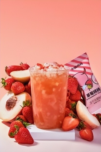 茶百道新品草莓桃子图片
