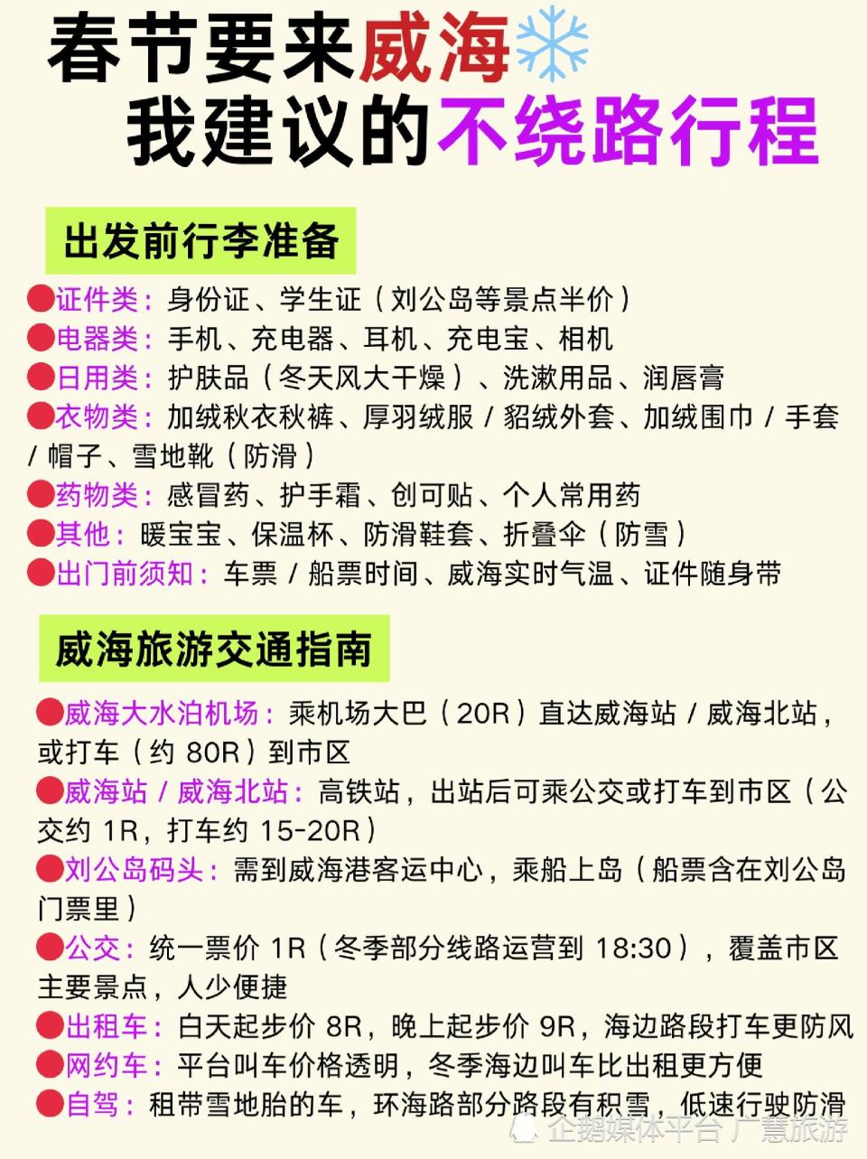 3月威海旅游，超全3天2晚不绕路攻略_腾讯新闻