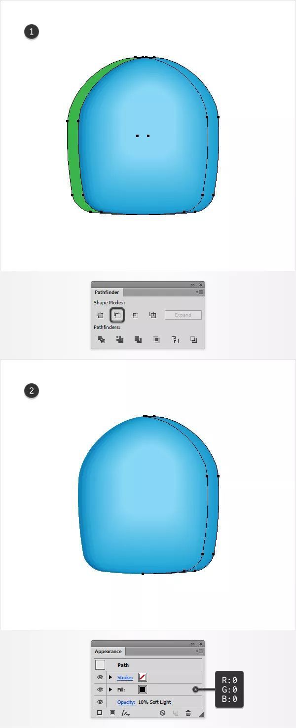 用简单的黑色替换现有的填充色,然后将其不透明度降低到10%,并将混合