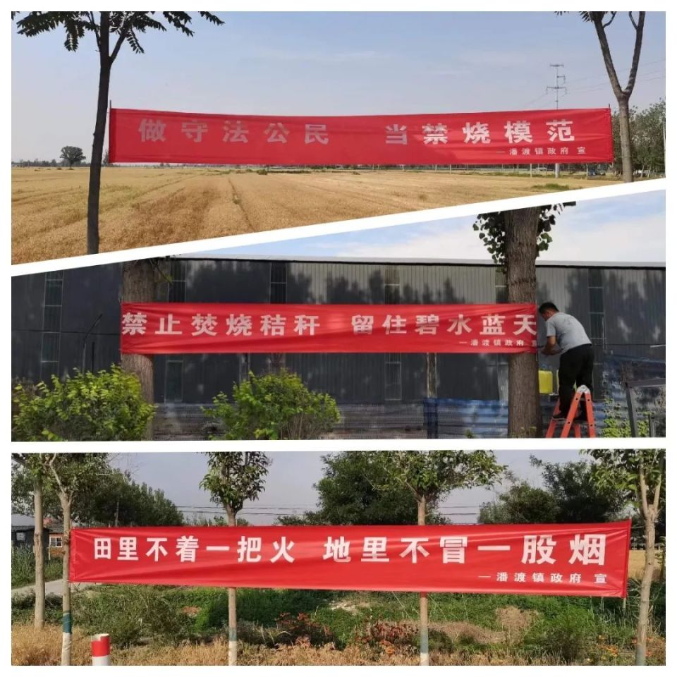 郓城一镇乡间地头挂上了条幅