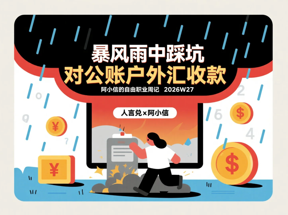 在暴风雨中踩坑对公账户Google AdSense外汇收款：阿小信的自由职业周记（2026W27）