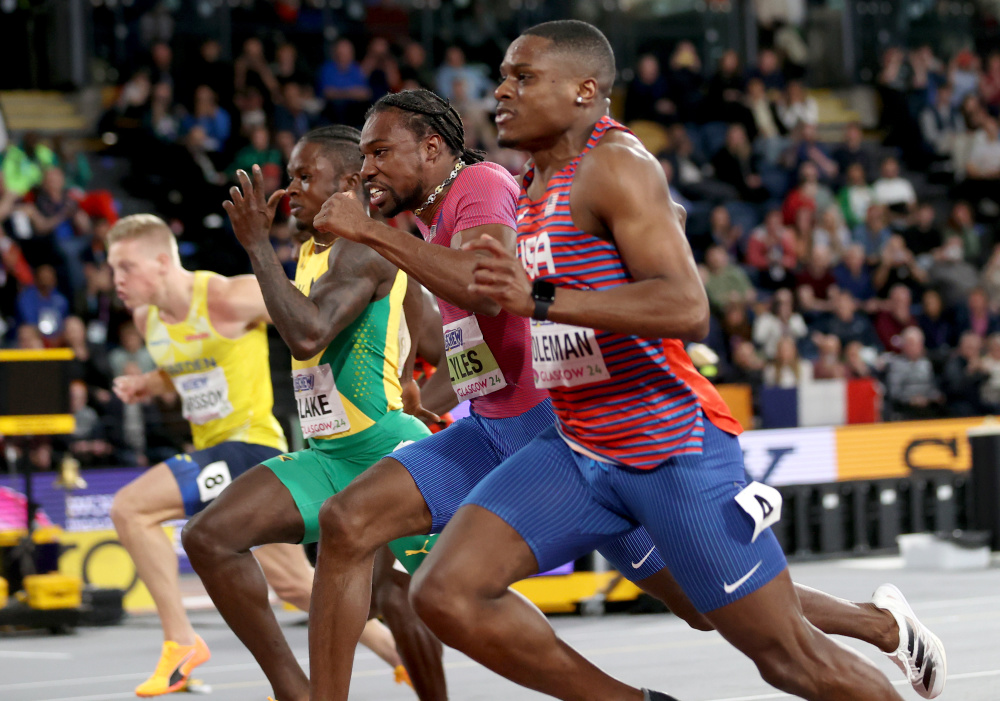 田径——室内世锦赛:科尔曼获得男子60米冠军