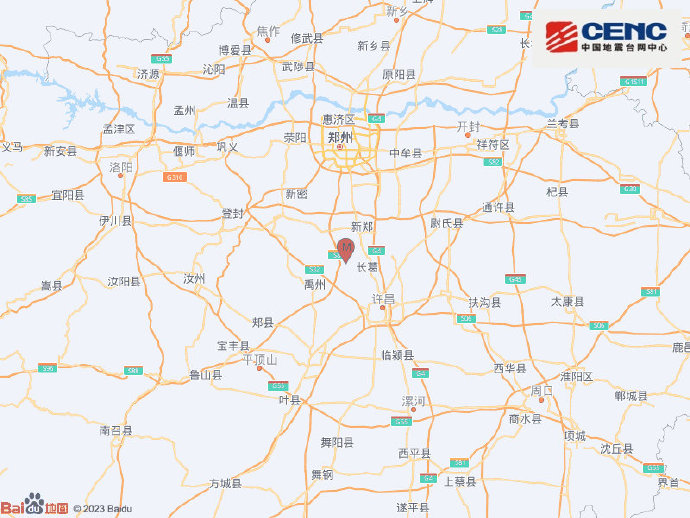 許昌市長葛市發生29級地震震源深度10千米