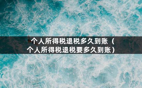 个人所得税退税多久到账（个人所得税退税要多久到账）-图1