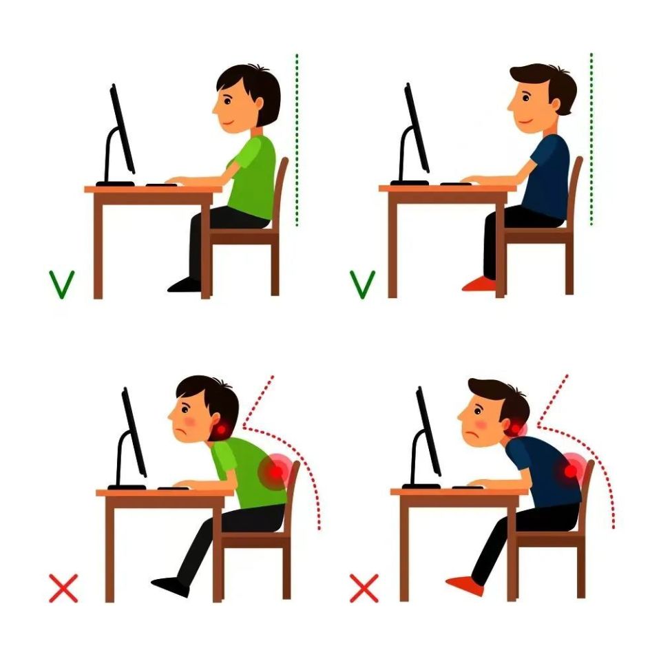 正确的坐姿要求是"坐如钟",即坐相要像钟一样端正