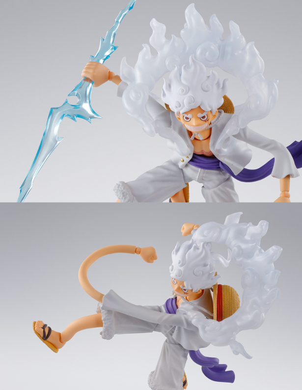 海贼王路飞五档尼卡觉醒shf可动手办公开 软胶包铁丝的特殊设计