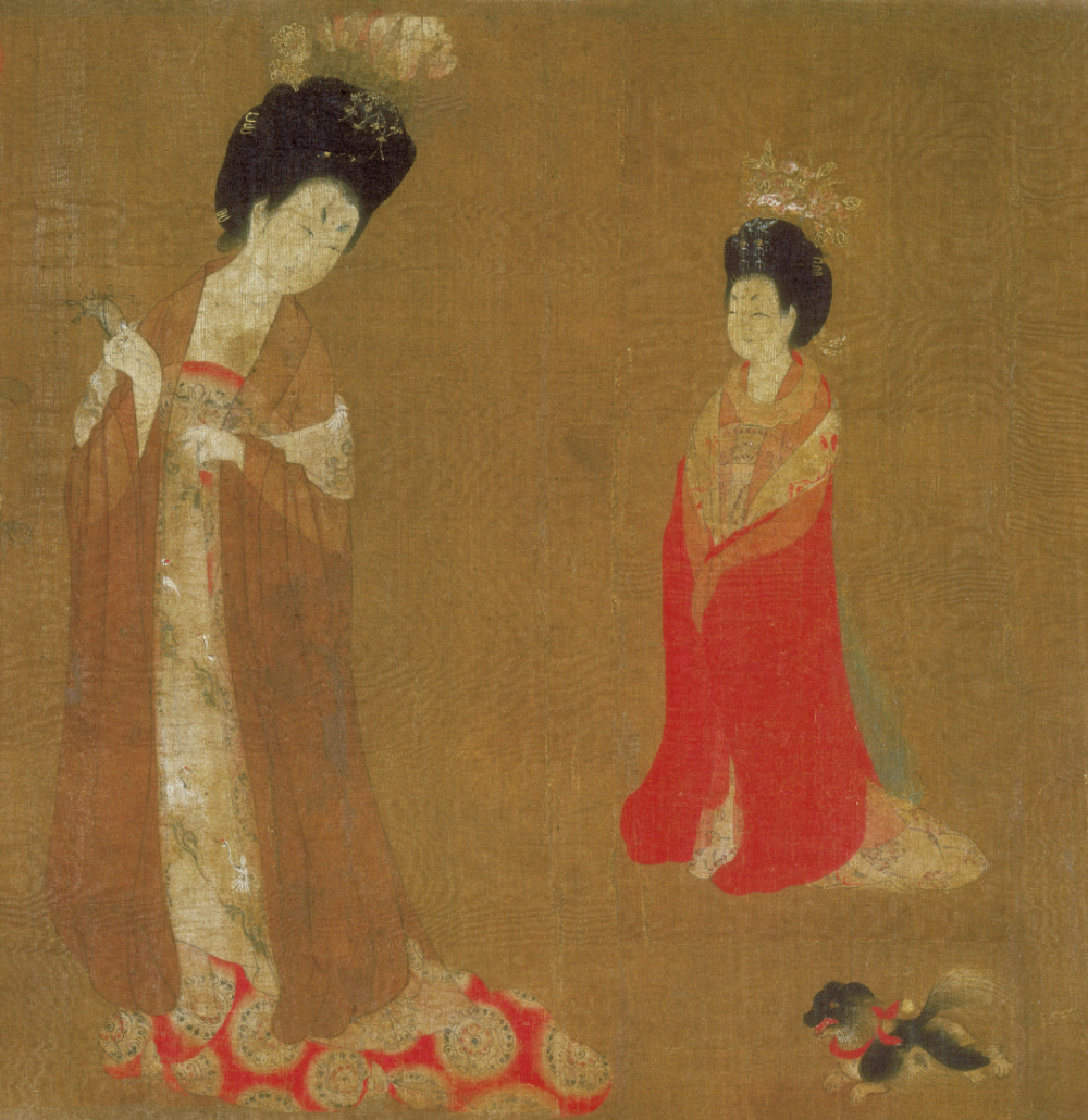 唐宫仕女图系列之三唐周昉《簪花仕女图》