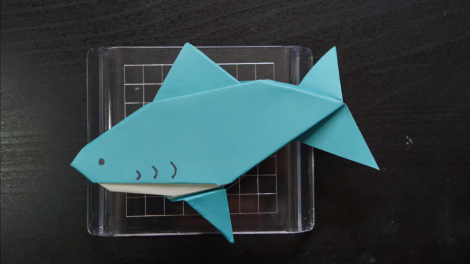 我嘉手工课|亲子折纸-鲨鱼