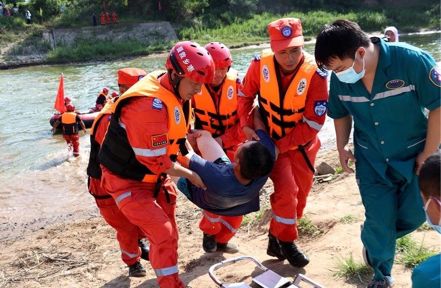 河南安阳:防汛演练 备战汛期