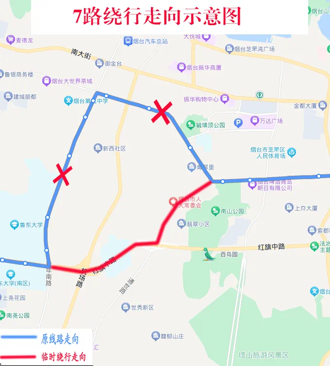 烟台一路车公交路线图图片