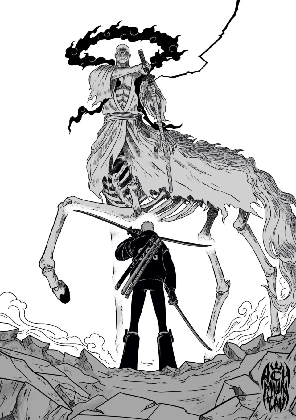 海贼王1117话情报:索隆终于对上了金星,二代鬼彻vs初代鬼彻