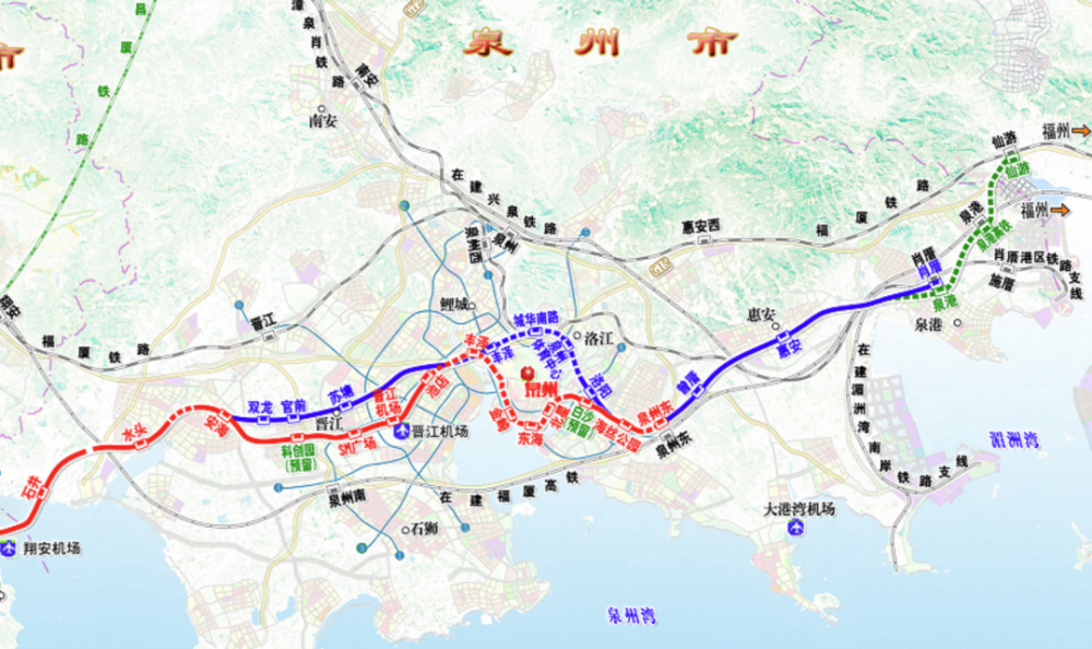 厦漳泉城际铁路r1线途经泉州丰泽,晋江,南安