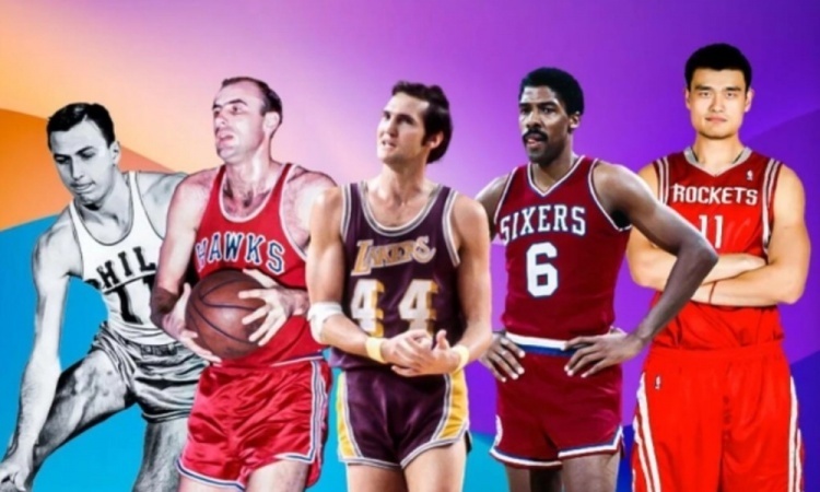 生涯赛季全进全明星仅5人:韦斯特,阿里金,佩蒂特,j博士,姚明