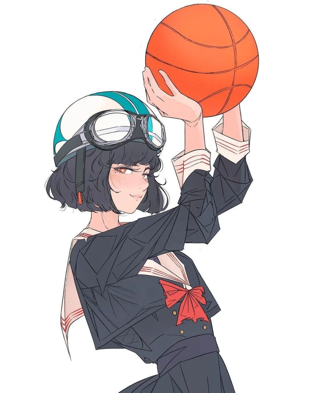 酷酷的短发女孩每一幅都是壁纸级画风让人喜欢极了