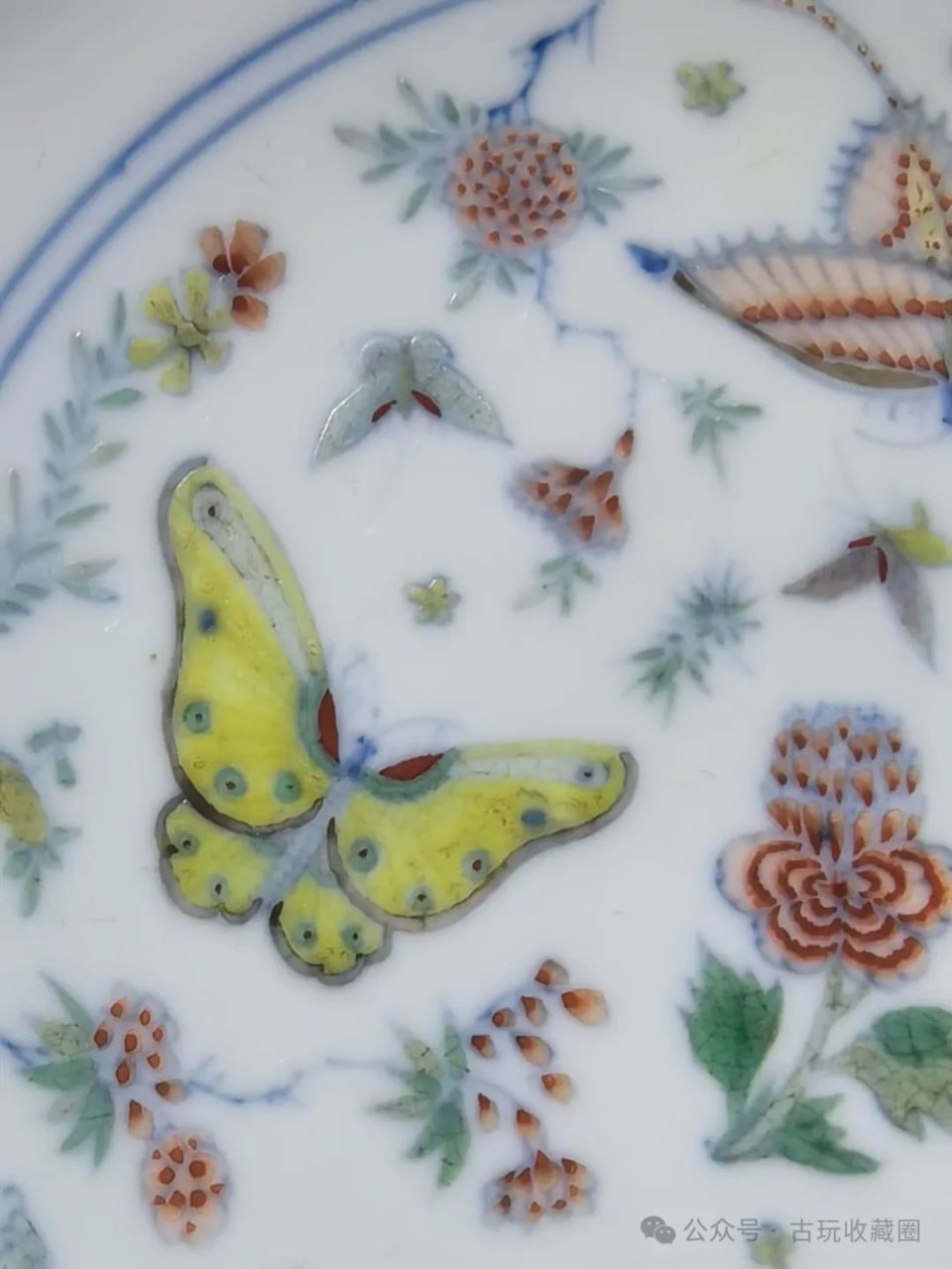 清雍正斗彩蝶恋花卉纹盘-腾讯新闻