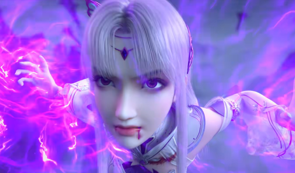 斗破苍穹:小医仙战损姿态来袭,胸衣破碎,浑身浴血,内八大长腿太令人