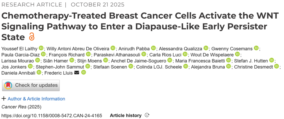 乳腺cr是什么CR：识破肿瘤细胞的“装死”计谋！科学家发现，化疗激活WNT通路是乳腺癌细胞进入休眠状态的关键_https://www.jmylbn.com_新闻资讯_第1张