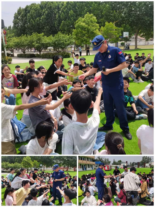商丘市梁园区孙福集乡第一初级中学开展消防演练