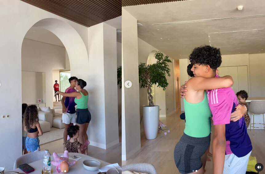 c罗庆祝葡萄牙首场胜利,乔治娜留沙特为14岁迷你罗庆生,送lv当礼物