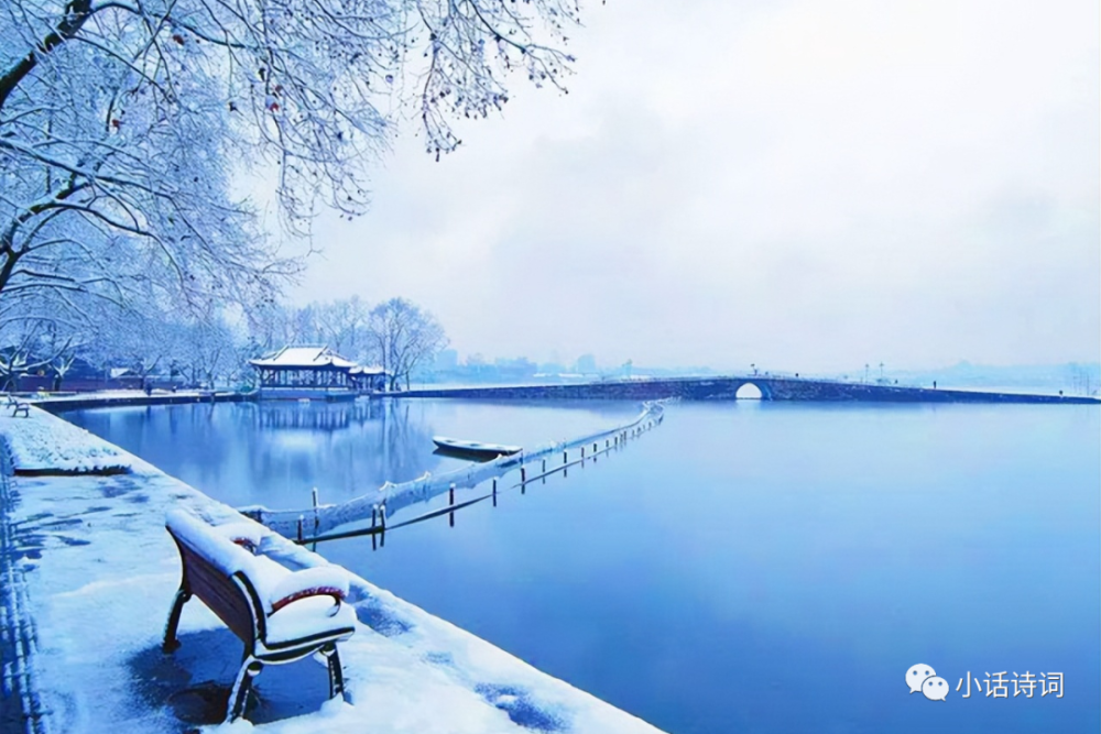 西湖千古名句雪景图片