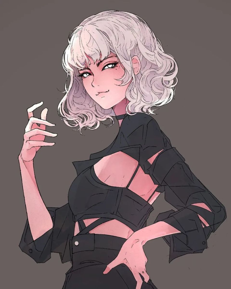 酷酷的短发女孩每一幅都是壁纸级画风让人喜欢极了