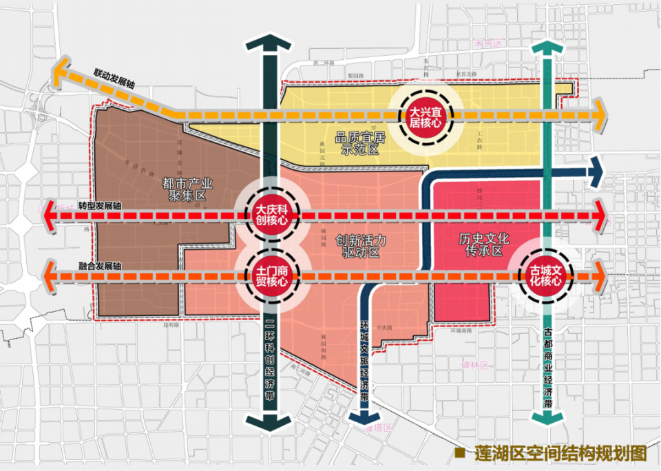 四区,五核"空间布局,和《西安市莲湖区国土空间总体规划(2021-2035年)
