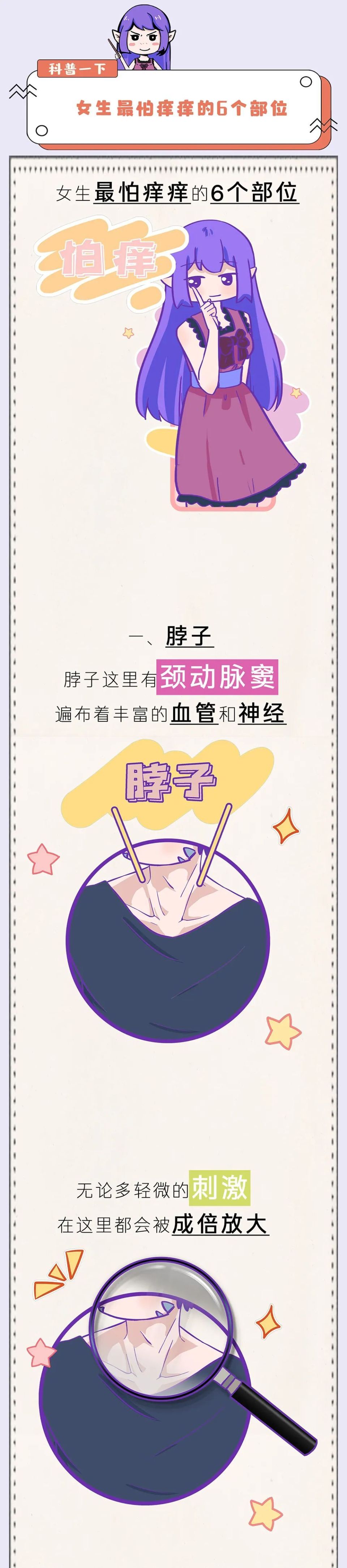 女孩子最怕痒的6个部位