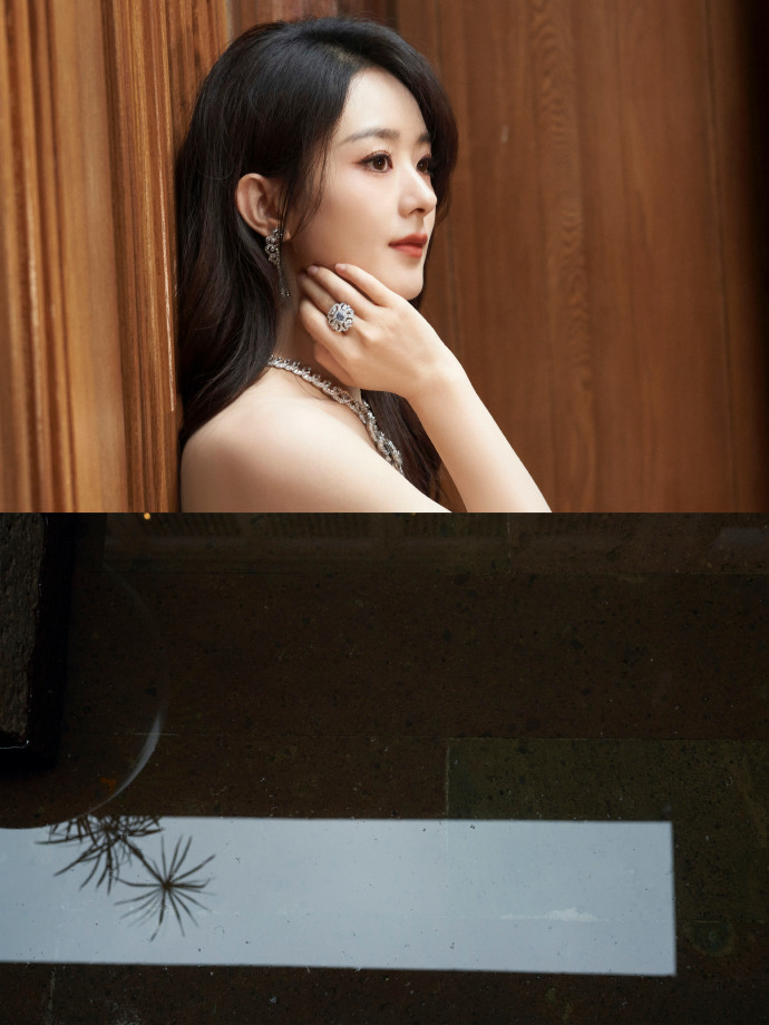 赵丽颖镂空长裙秀曼妙身姿,渐变礼服宛似公主,肤白貌美惹人爱_腾讯
