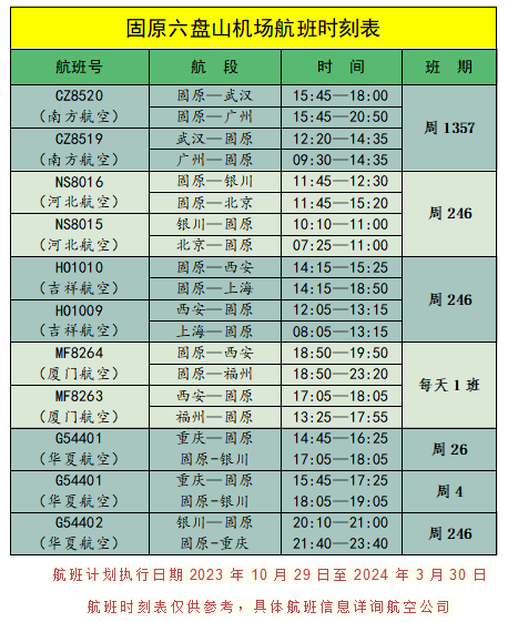 固原机场航班图片