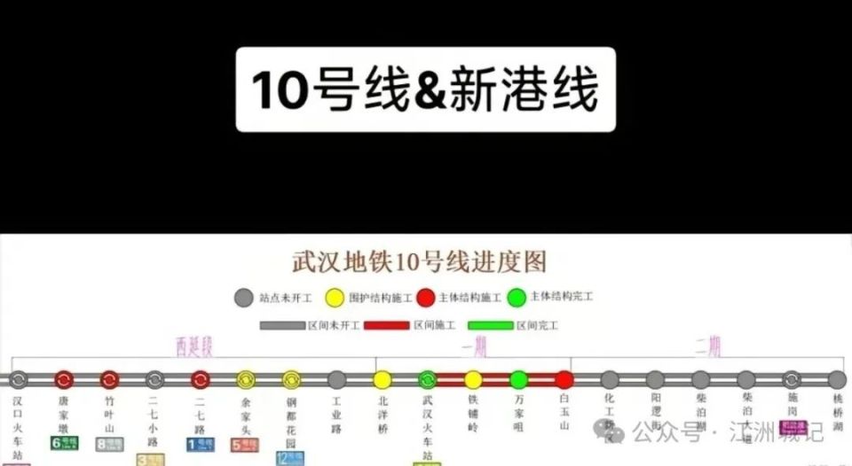 武汉地铁12号线,11号线,10号线进度线路图