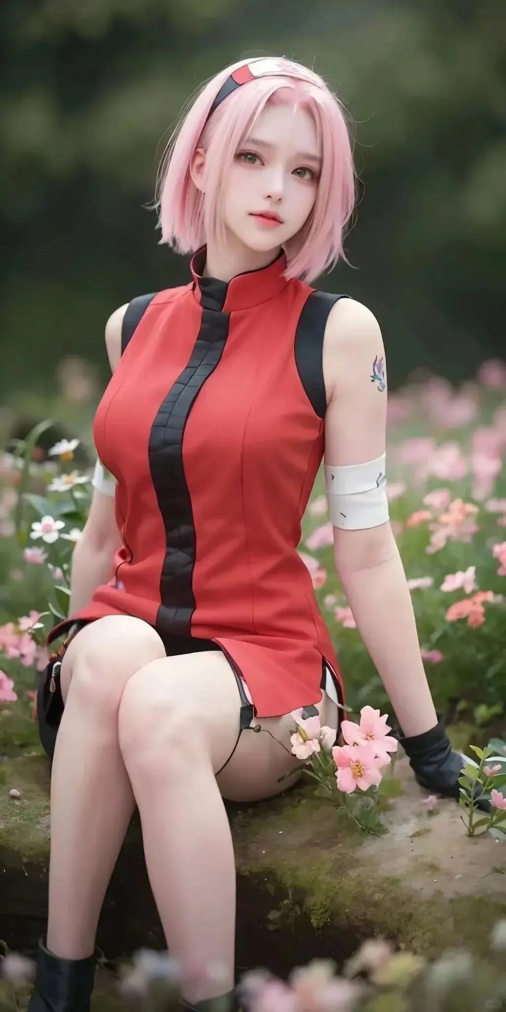 火影忍者cos:小樱神还原,大长腿太美,雏田的白眼太好看了