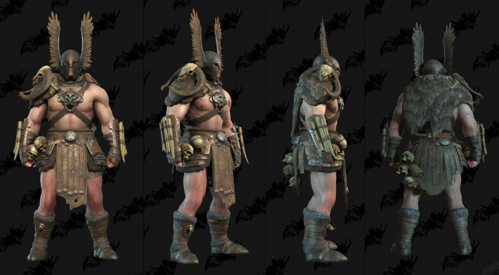 暗黑破坏神4男性野蛮人装备模型预览