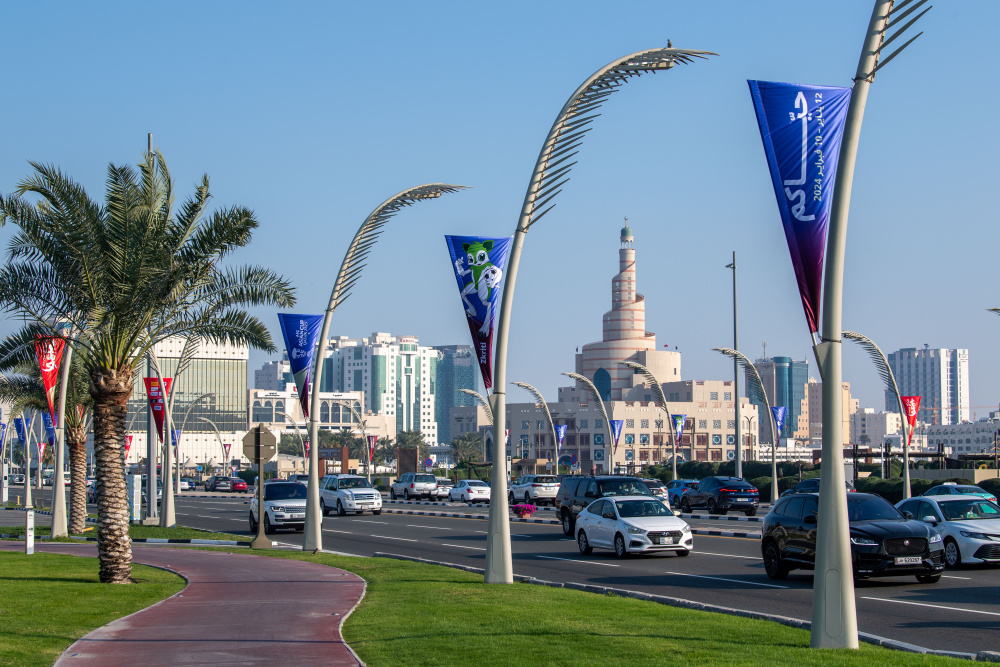 多哈街头亚洲杯氛围渐浓_腾讯新闻