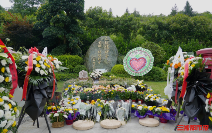 您从未离去,我们从未忘记!袁老墓前摆满来自全国各地的鲜花