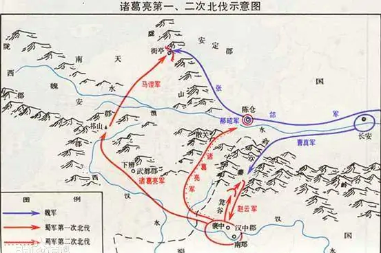 诸葛亮北伐示意图图片