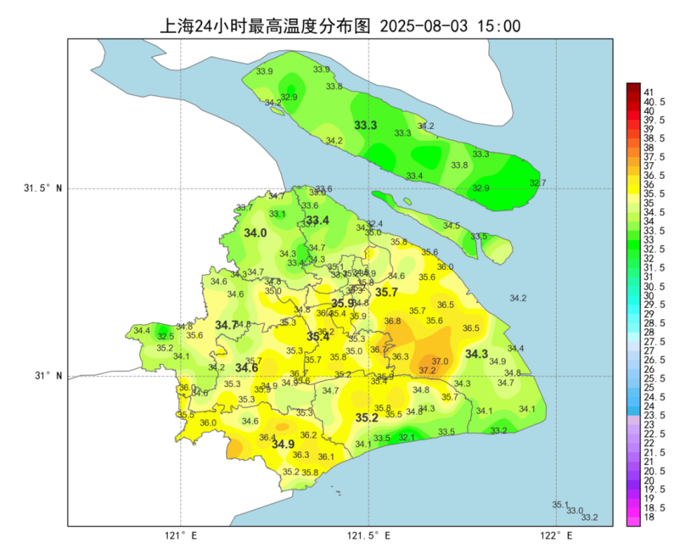 上海高温返场：明起三天最高可达35℃左右，可能有雷雨