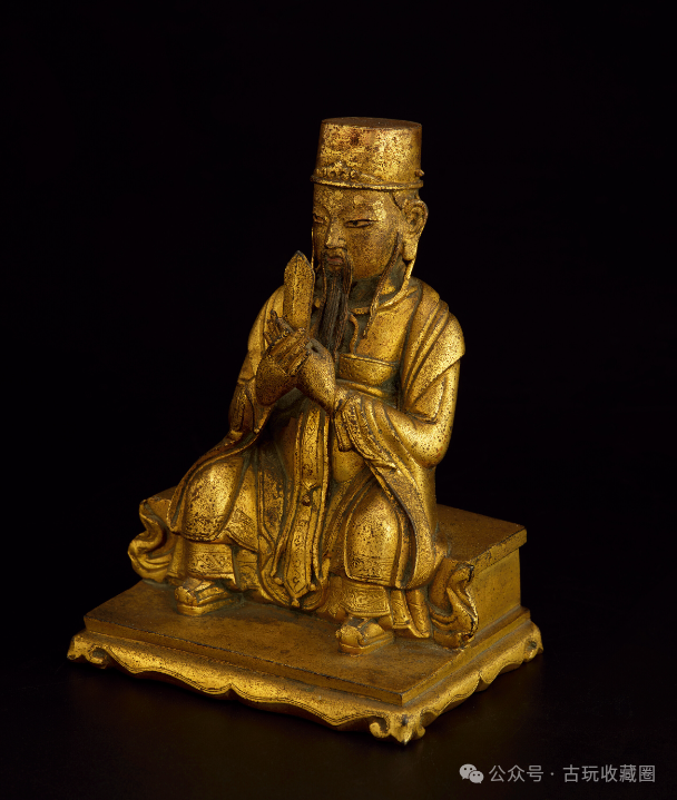 清乾隆 铜鎏金天官像