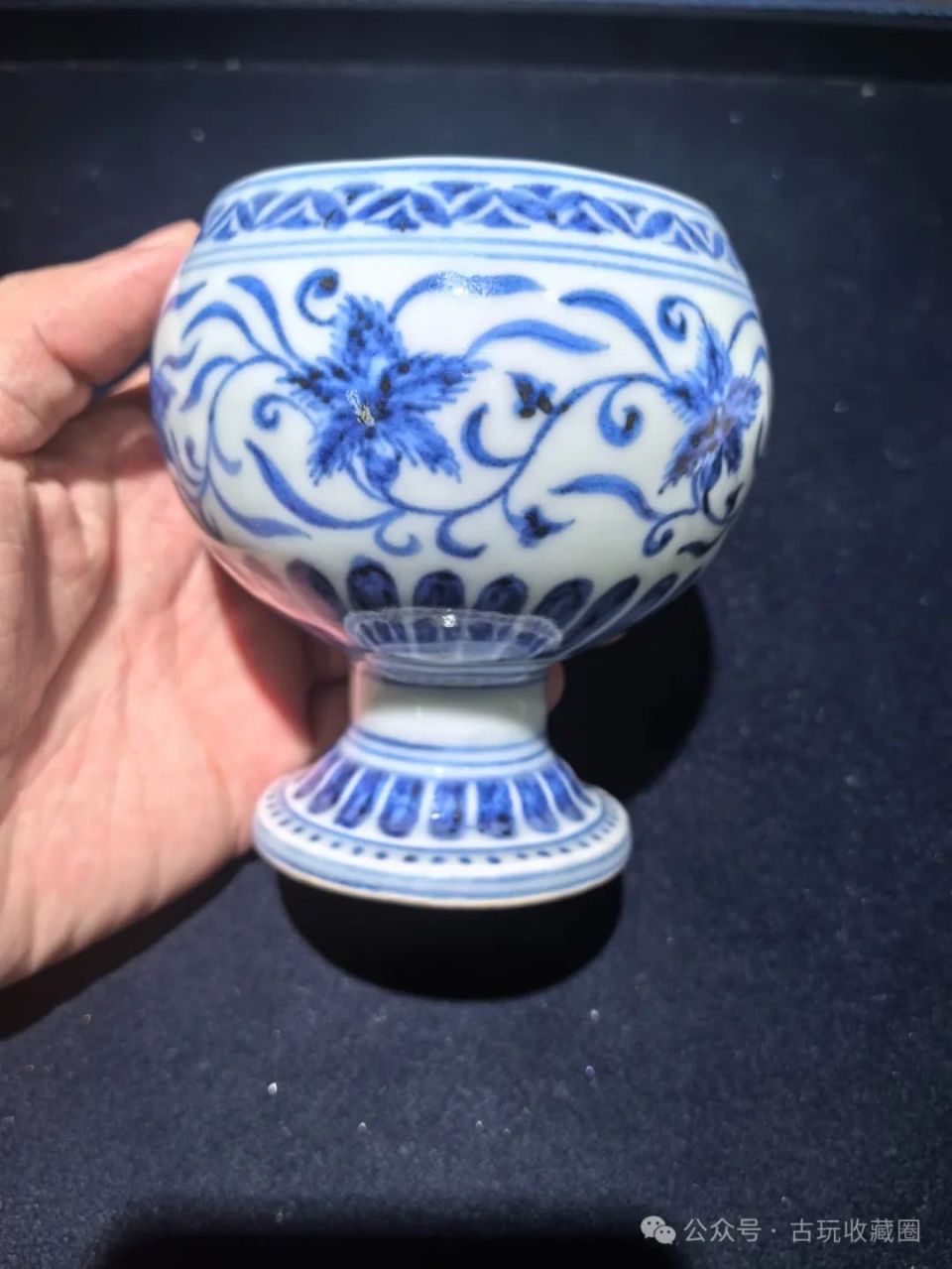 瓷器鉴赏：明宣德青花缠枝花卉纹豆-腾讯新闻
