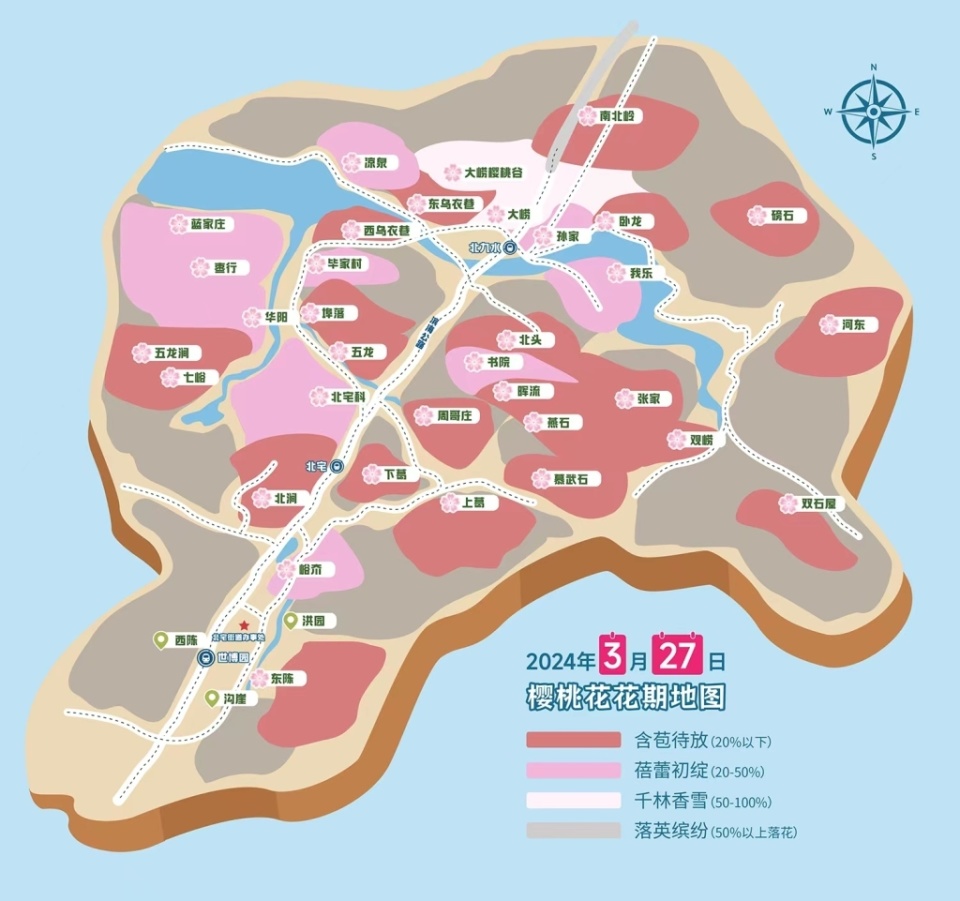 花期地图抢先看3月29日第二届青岛樱桃花节将盛大启幕