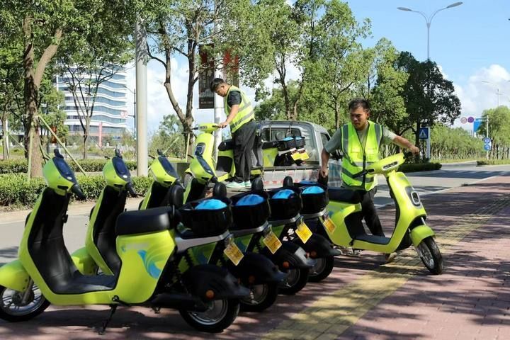 "公交 骑行"零距离换乘,"台州出行"共享电单车在台州湾新区试运行