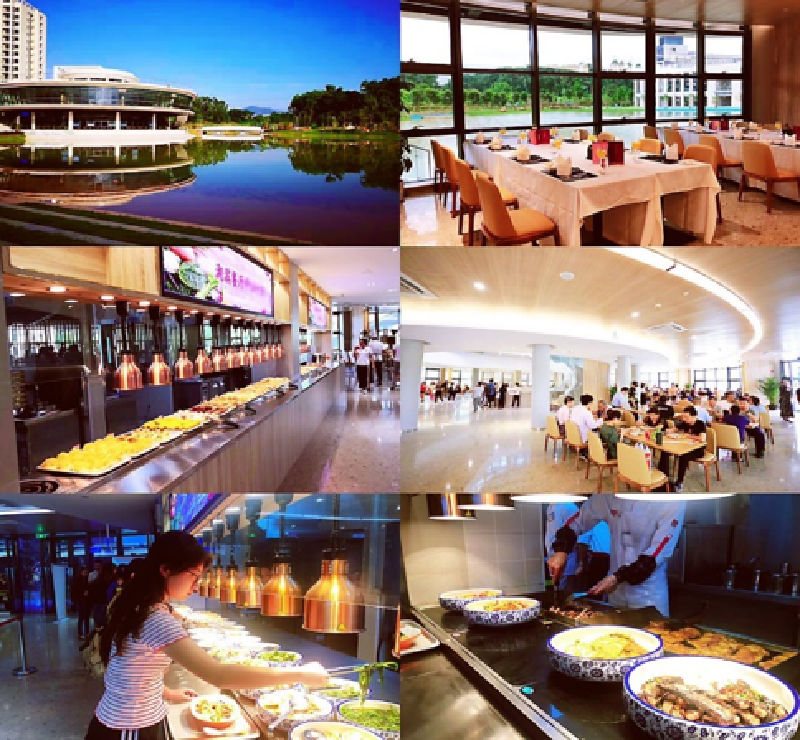 三个食堂,各种菜系和美食任选.