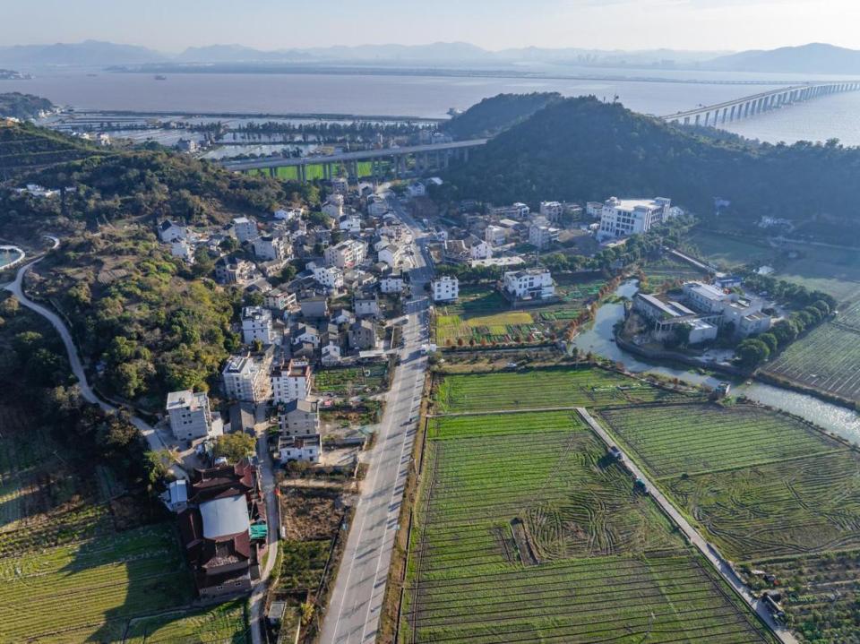 元旦期间,浙江省玉环市海山乡色彩斑斓,景色宜人,吸引许多游客或驱车