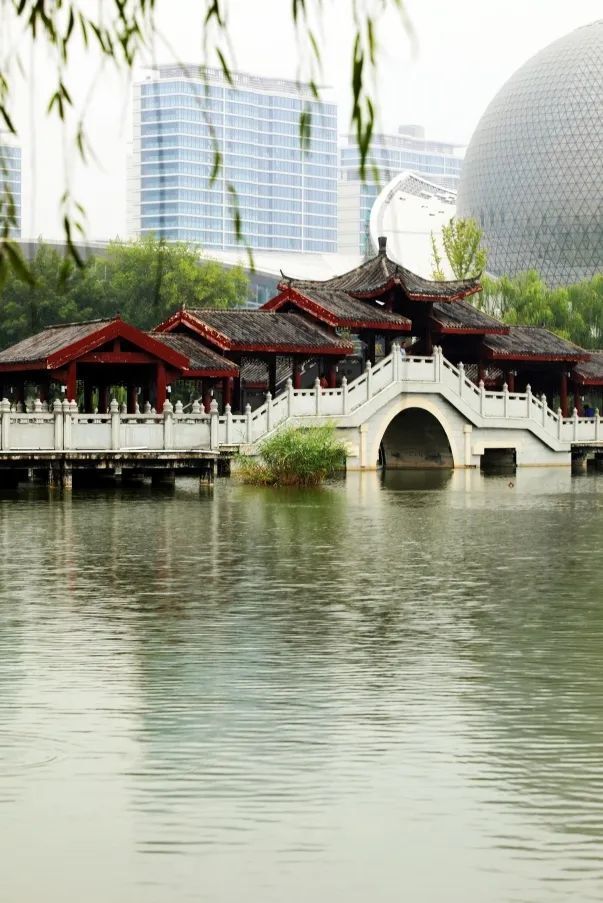 漫步商丘市日月湖景区 听窸窣细雨声