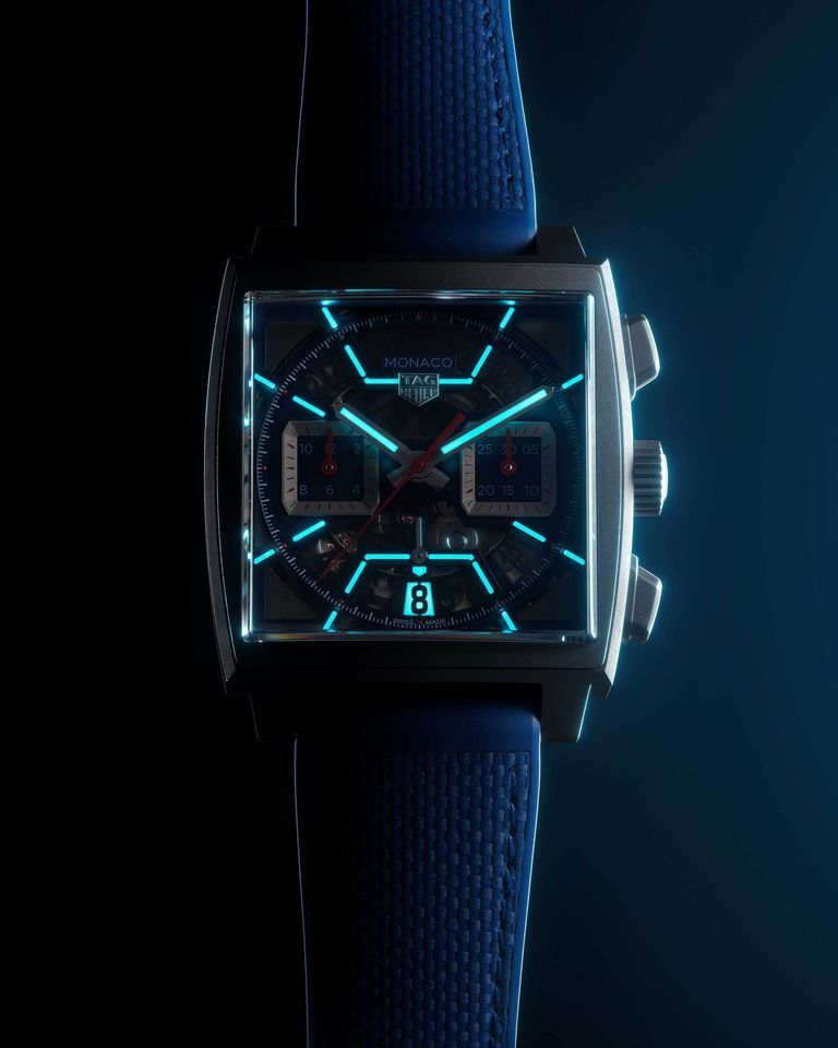 tagheuer泰格豪雅甄选全新摩纳哥系列镂空表盘腕表献礼父亲节