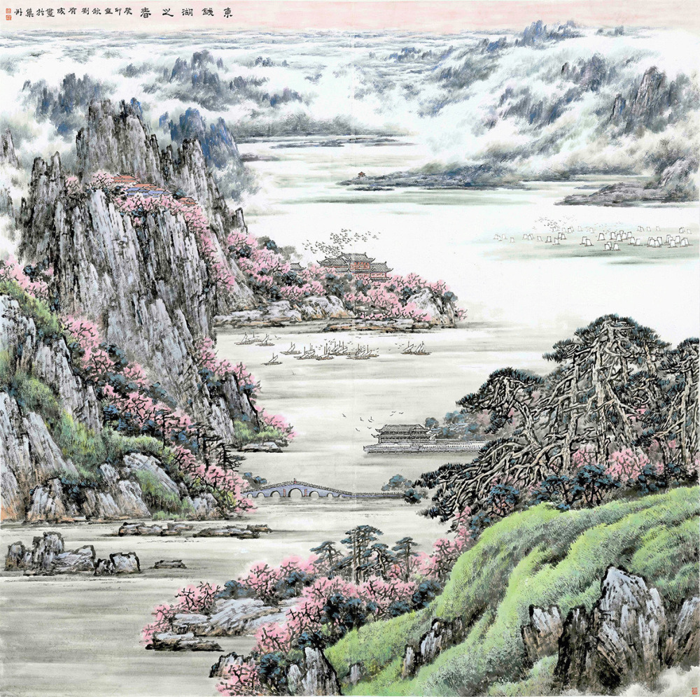 擅长画黄山云海，他的画作来宁波展出-腾讯新闻