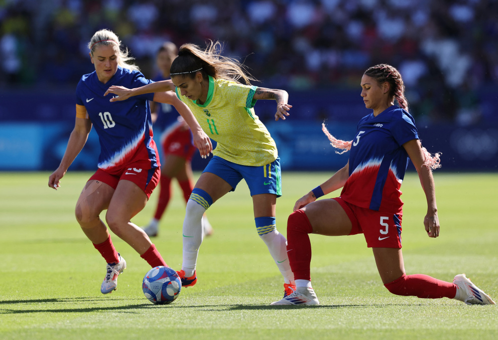 半场-马塔替补卢德米拉进球被吹 巴西女足暂0-0美国女足